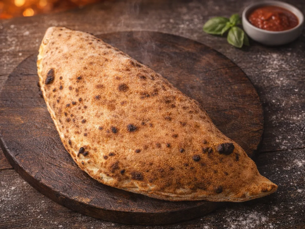 Pizza Calzone - tomate, jambon, champignons, œuf, mozza